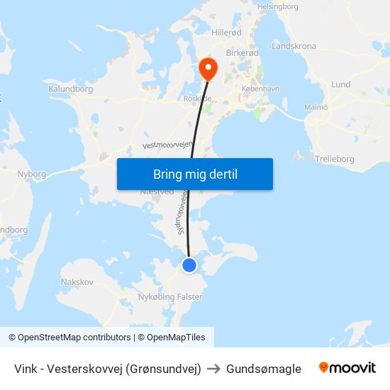 Vink - Vesterskovvej (Grønsundvej) to Gundsømagle map