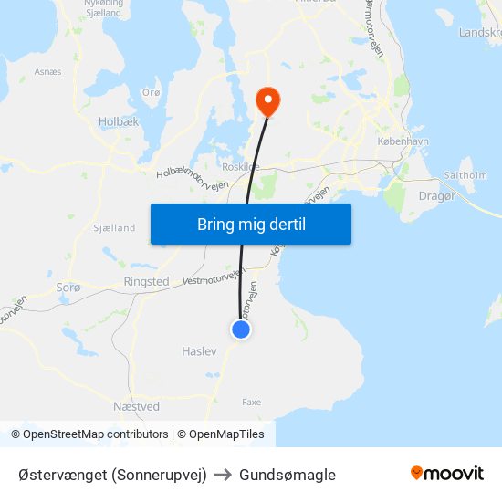 Østervænget (Sonnerupvej) to Gundsømagle map