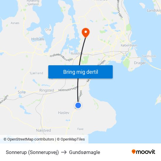 Sonnerup (Sonnerupvej) to Gundsømagle map