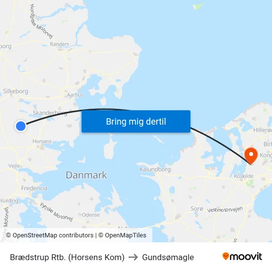 Brædstrup Rtb. (Horsens Kom) to Gundsømagle map