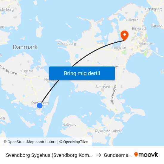 Svendborg Sygehus (Svendborg Kommune) to Gundsømagle map