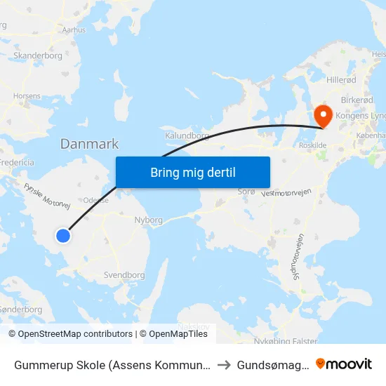 Gummerup Skole (Assens Kommune) to Gundsømagle map