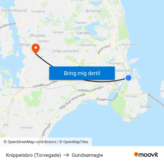 Knippelsbro (Torvegade) to Gundsømagle map