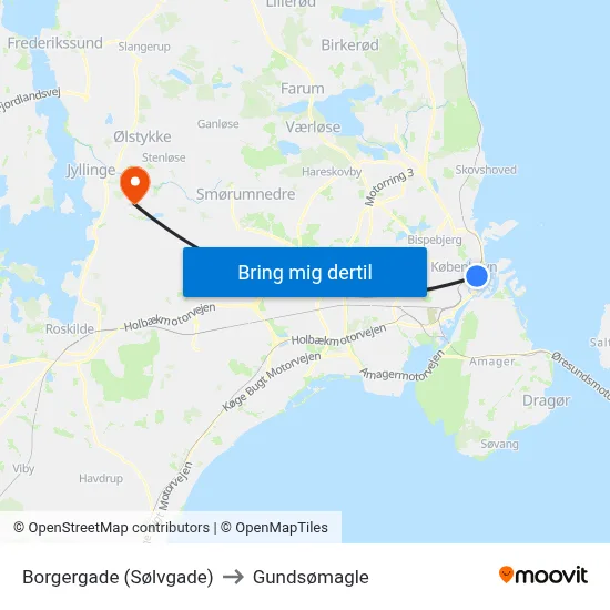 Borgergade (Sølvgade) to Gundsømagle map