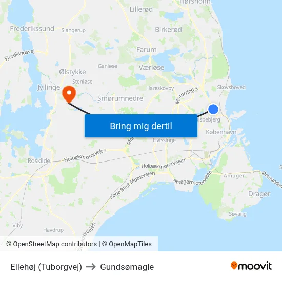 Ellehøj (Tuborgvej) to Gundsømagle map