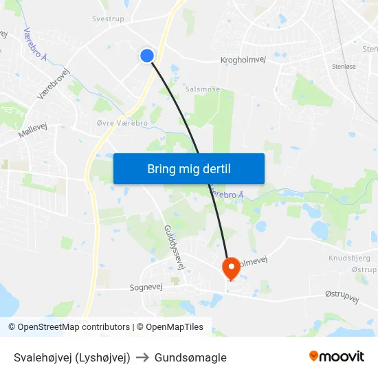 Svalehøjvej (Lyshøjvej) to Gundsømagle map