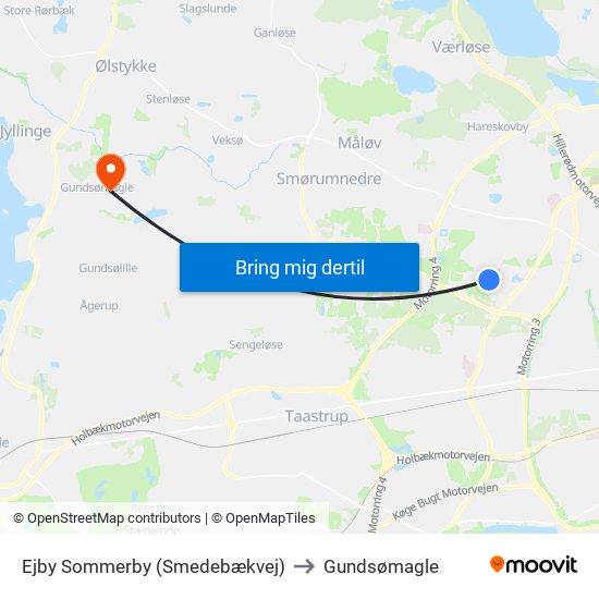 Ejby Sommerby (Smedebækvej) to Gundsømagle map