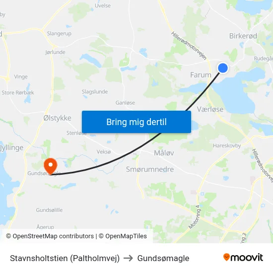 Stavnsholtstien (Paltholmvej) to Gundsømagle map