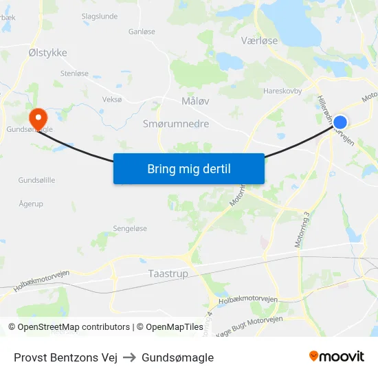 Provst Bentzons Vej to Gundsømagle map