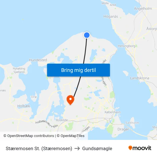 Stæremosen St. (Stæremosen) to Gundsømagle map