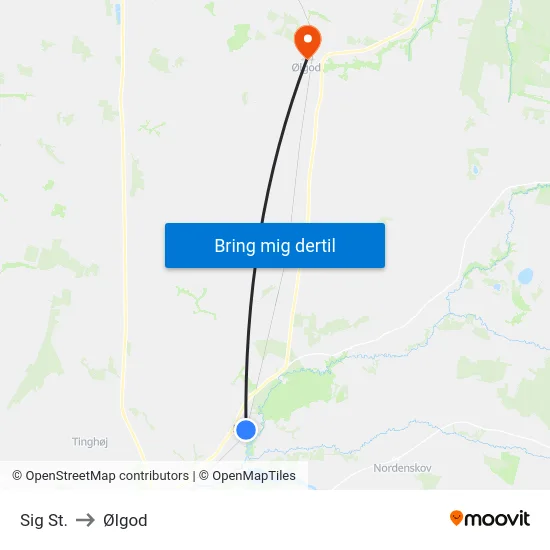 Sig St. to Ølgod map