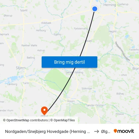 Nordgaden/Snejbjerg Hovedgade (Herning Kom) to Ølgod map