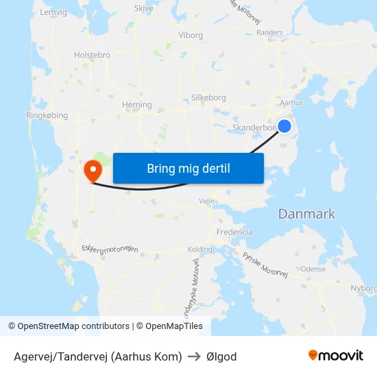 Agervej/Tandervej (Aarhus Kom) to Ølgod map