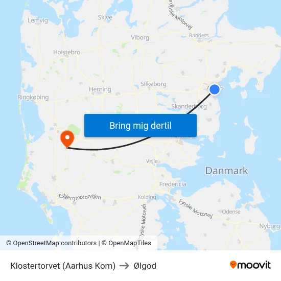 Klostertorvet (Aarhus Kom) to Ølgod map