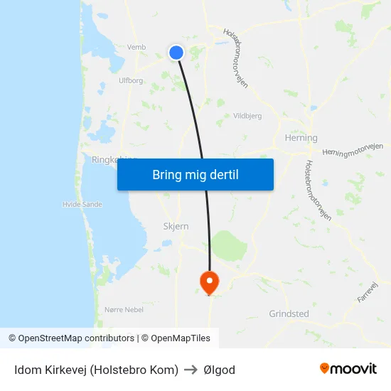 Idom Kirkevej (Holstebro Kom) to Ølgod map