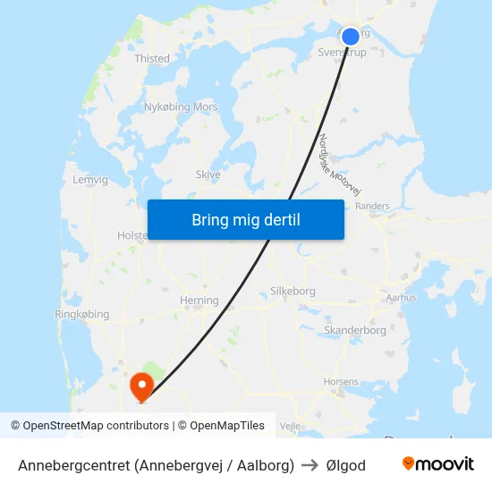 Annebergcentret (Annebergvej / Aalborg) to Ølgod map