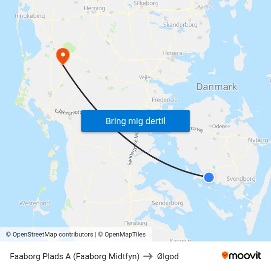 Faaborg Plads A (Faaborg Midtfyn) to Ølgod map