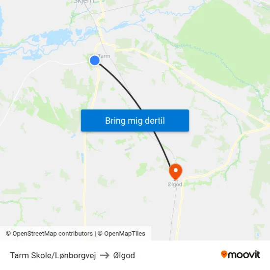Tarm Skole/Lønborgvej to Ølgod map