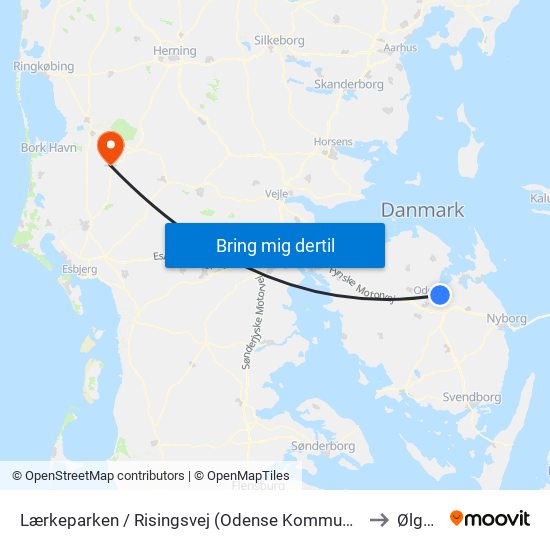 Lærkeparken / Risingsvej (Odense Kommune) to Ølgod map