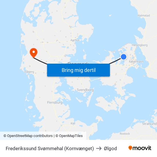 Frederikssund Svømmehal (Kornvænget) to Ølgod map