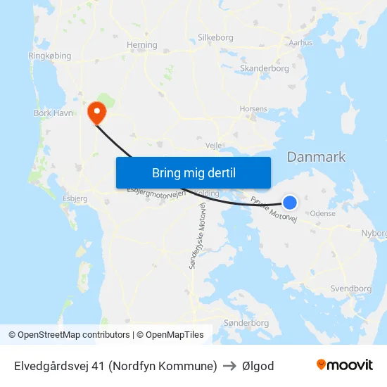 Elvedgårdsvej 41 (Nordfyn Kommune) to Ølgod map