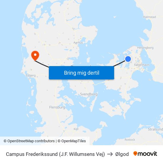 Campus Frederikssund (J.F. Willumsens Vej) to Ølgod map