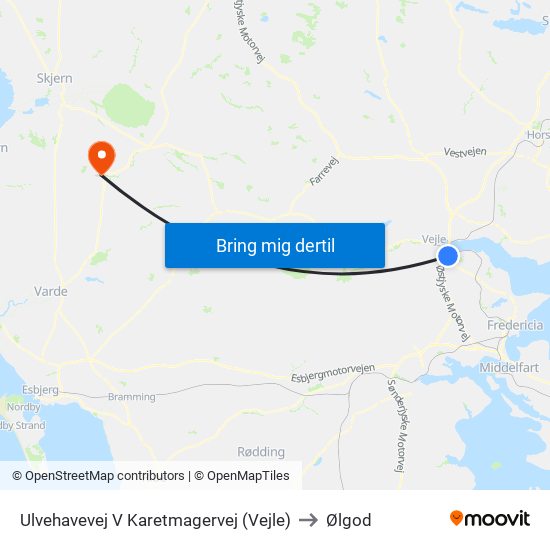 Ulvehavevej V Karetmagervej (Vejle) to Ølgod map