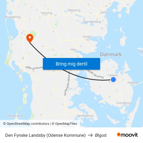 Den Fynske Landsby (Odense Kommune) to Ølgod map