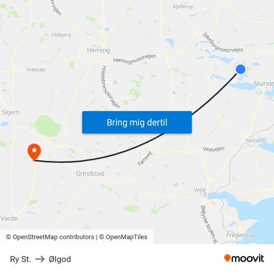 Ry St. to Ølgod map