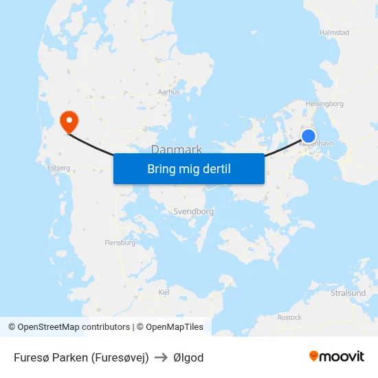 Furesø Parken (Furesøvej) to Ølgod map