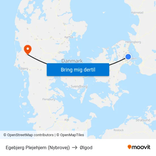 Egebjerg Plejehjem (Nybrovej) to Ølgod map