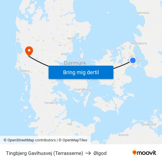 Tingbjerg Gavlhusvej (Terrasserne) to Ølgod map