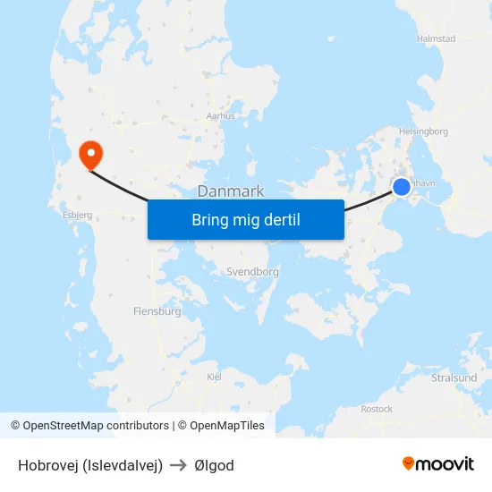 Hobrovej (Islevdalvej) to Ølgod map