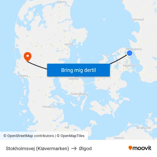 Stokholmsvej (Kløvermarken) to Ølgod map