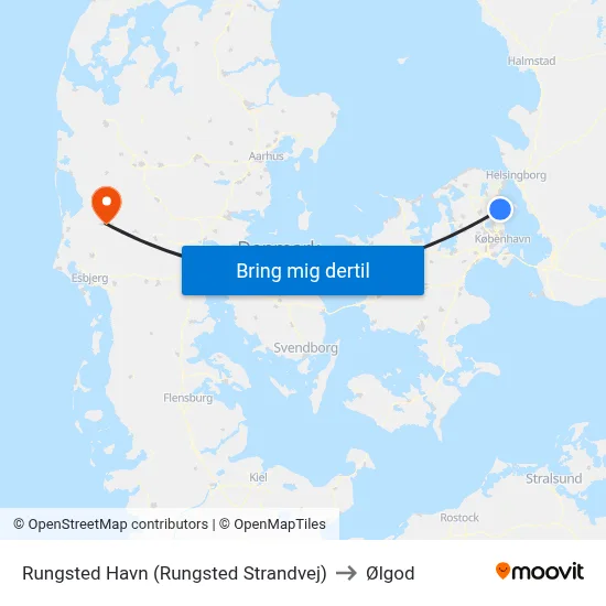 Rungsted Havn (Rungsted Strandvej) to Ølgod map
