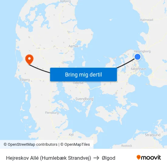 Hejreskov Allé (Humlebæk Strandvej) to Ølgod map
