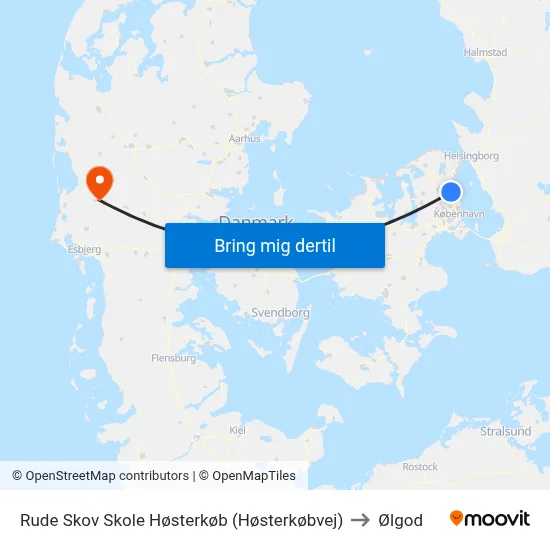 Rude Skov Skole Høsterkøb (Høsterkøbvej) to Ølgod map