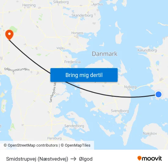 Smidstrupvej (Næstvedvej) to Ølgod map