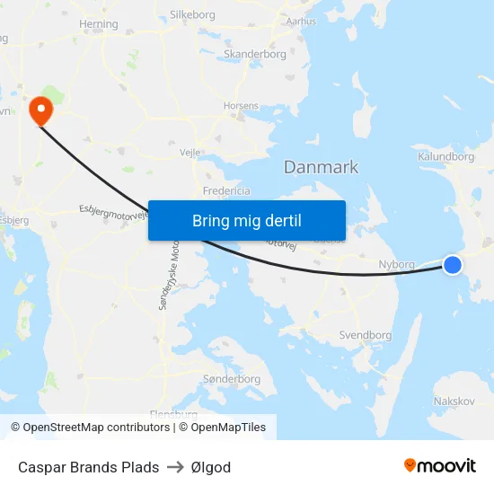 Caspar Brands Plads to Ølgod map