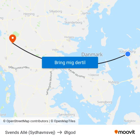 Svends Allé (Sydhavnsvej) to Ølgod map