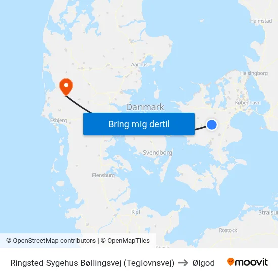 Ringsted Sygehus Bøllingsvej (Teglovnsvej) to Ølgod map