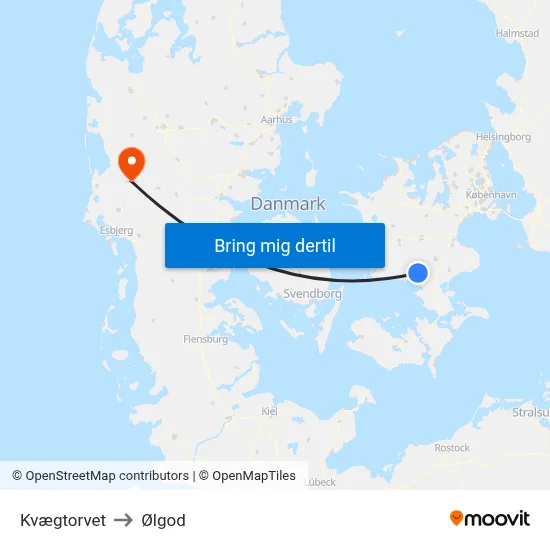 Kvægtorvet to Ølgod map