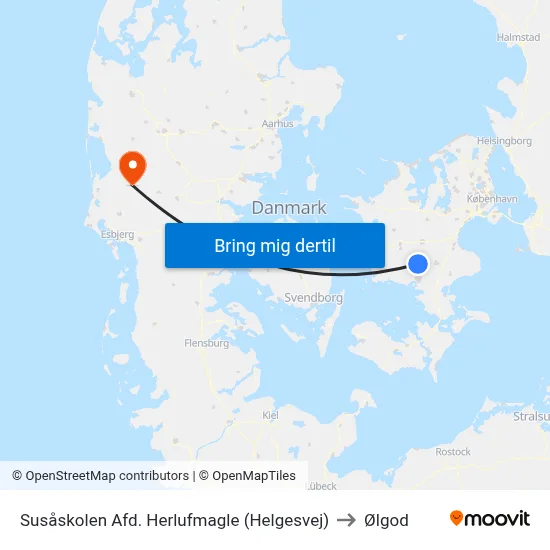 Susåskolen Afd. Herlufmagle (Helgesvej) to Ølgod map
