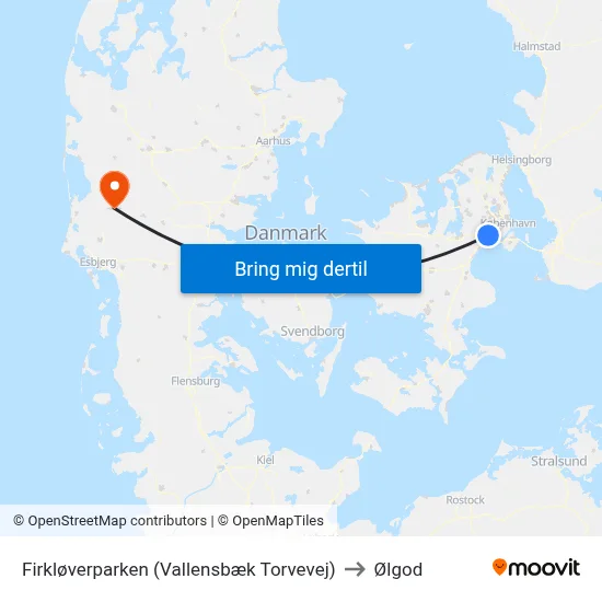 Firkløverparken (Vallensbæk Torvevej) to Ølgod map