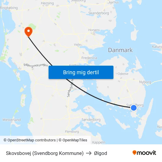 Skovsbovej (Svendborg Kommune) to Ølgod map