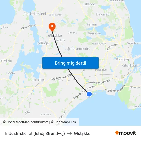 Industriskellet (Ishøj Strandvej) to Ølstykke map