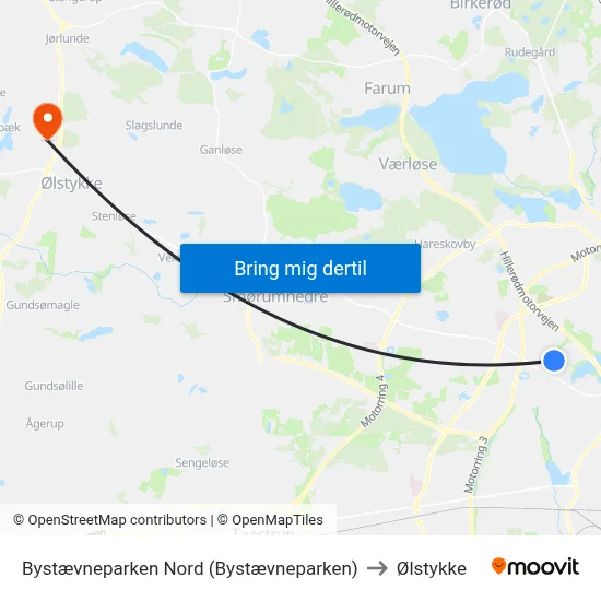 Bystævneparken Nord (Bystævneparken) to Ølstykke map