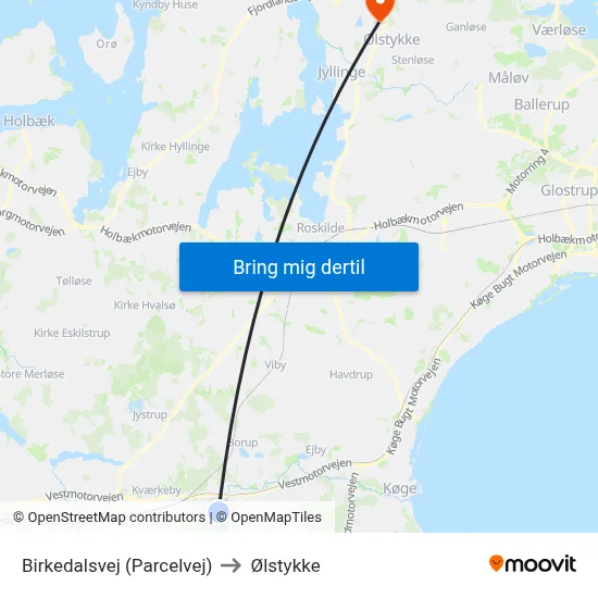 Birkedalsvej (Parcelvej) to Ølstykke map