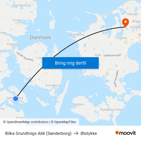Bilka Grundtvigs Allé (Sønderborg) to Ølstykke map