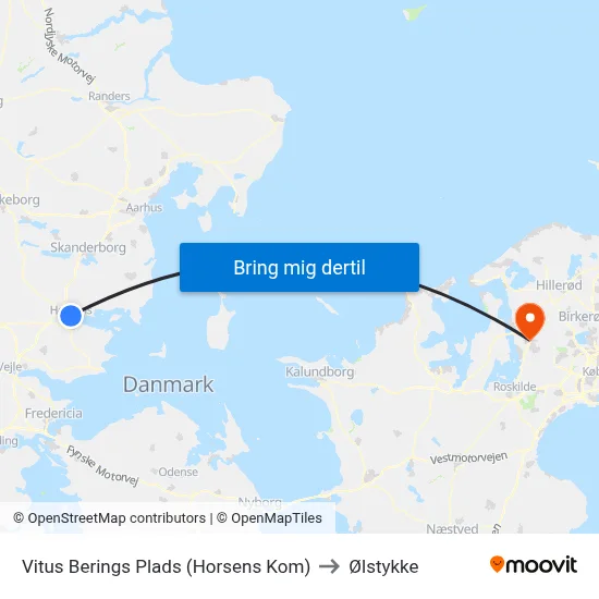 Vitus Berings Plads (Horsens Kom) to Ølstykke map
